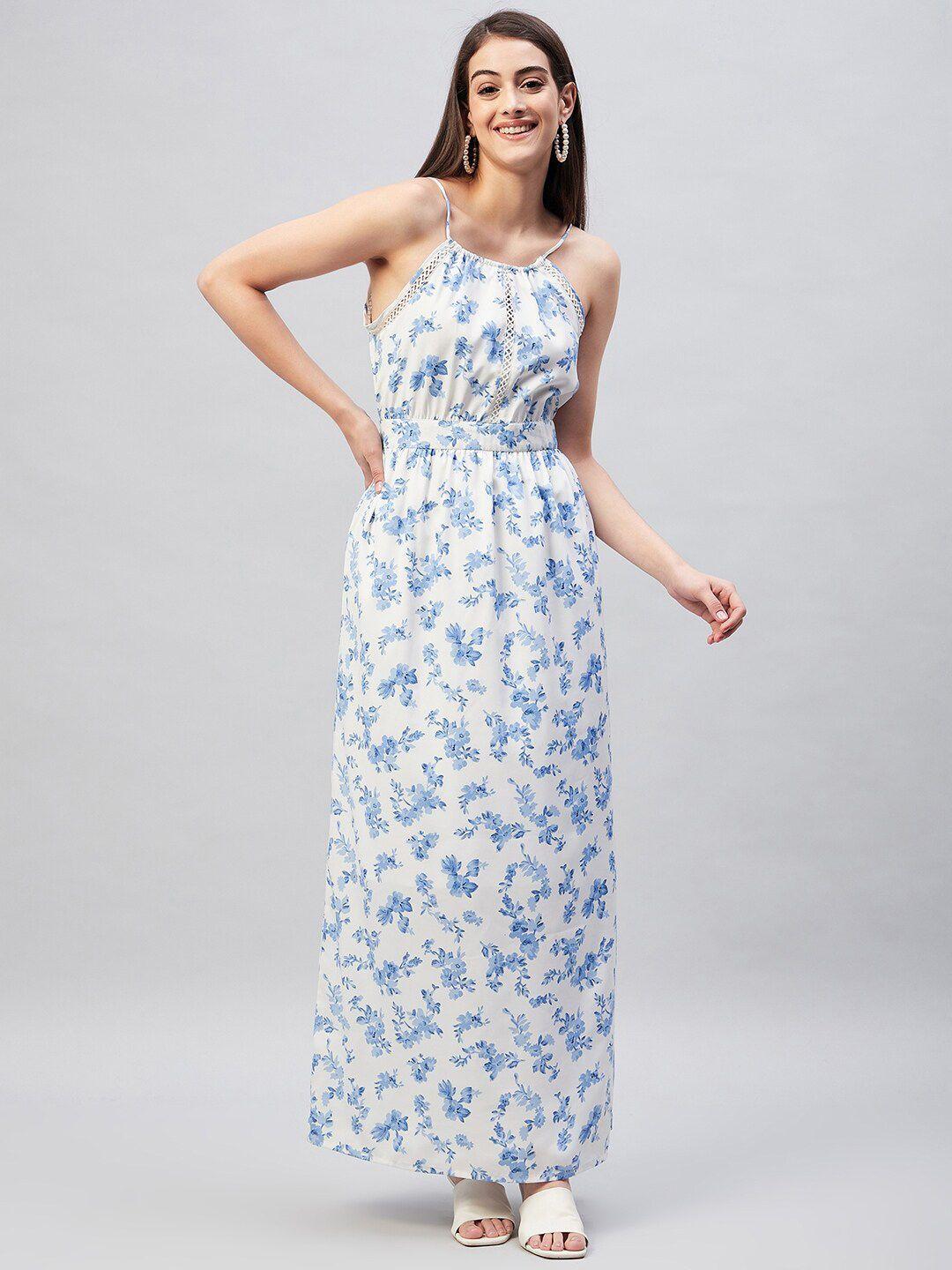 rare floral printed crepe maxi dress