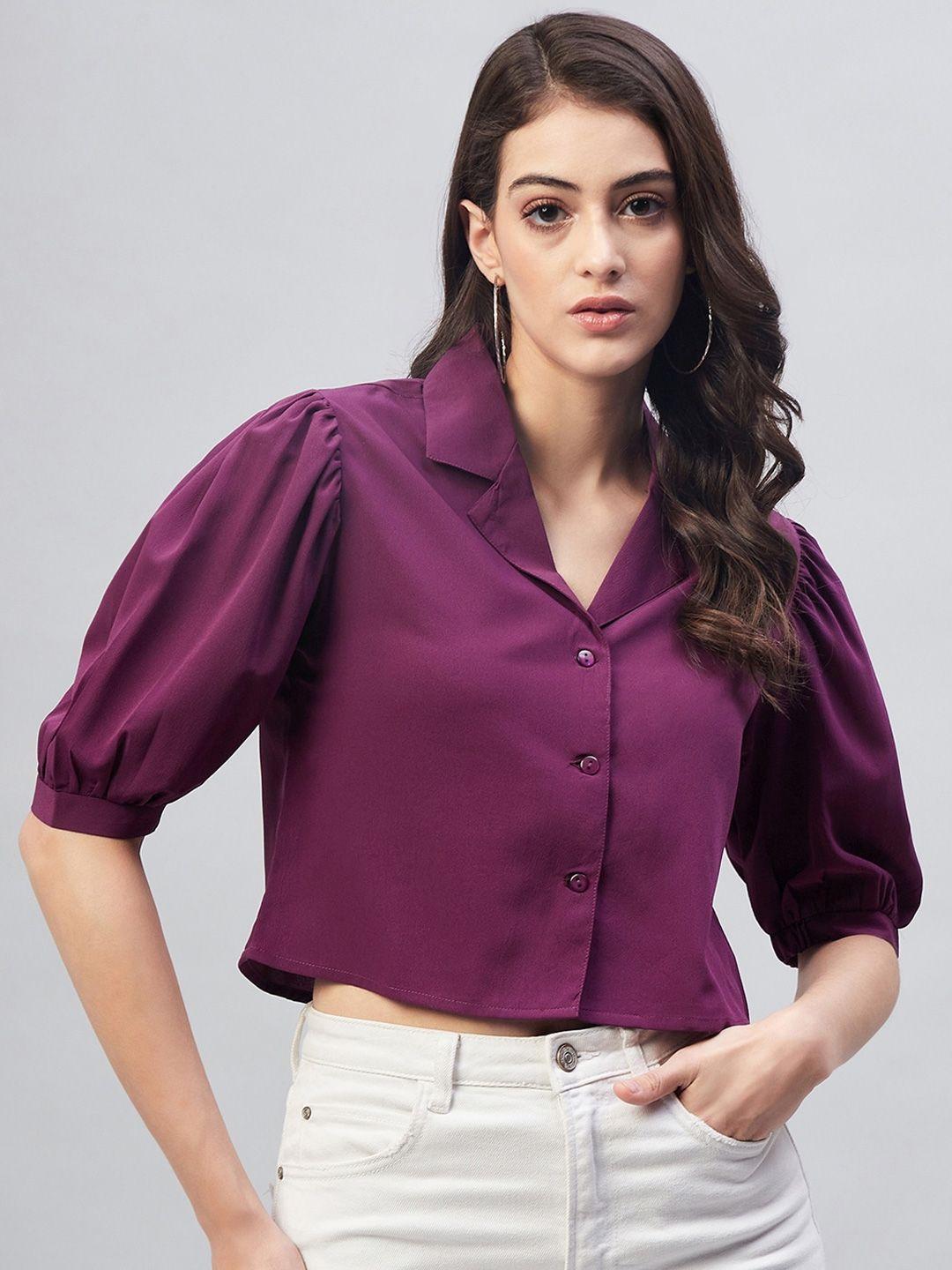 carlton london shirt style crop top