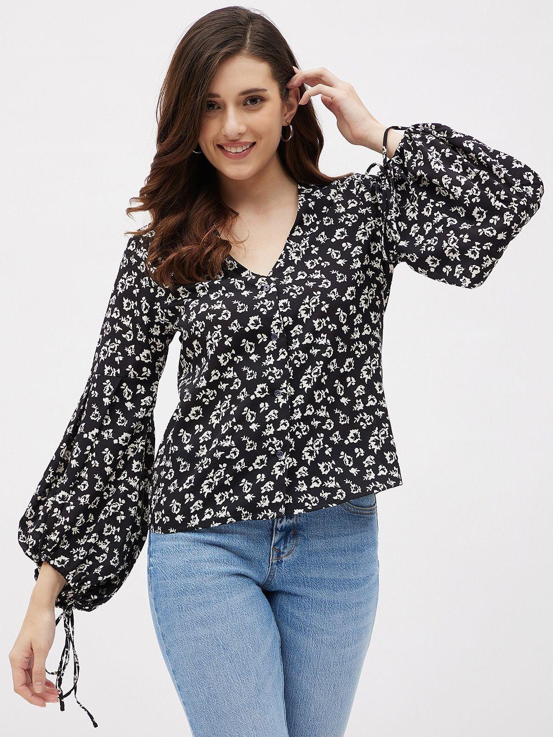 kibo floral print crepe top