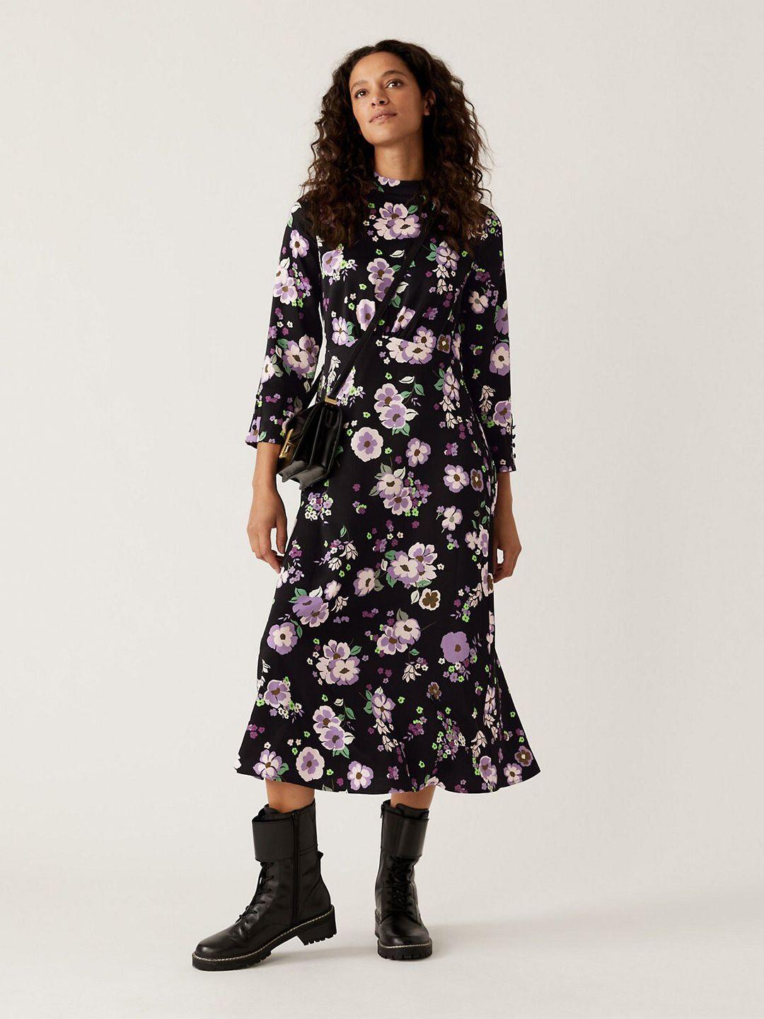 marks & spencer floral printed midi dress