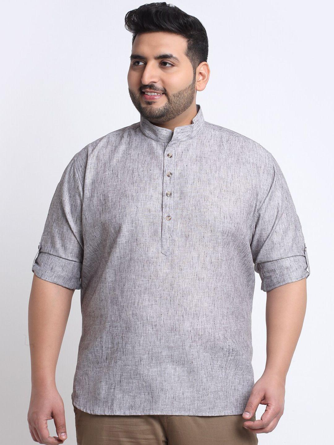 pluss men plus size mandarin collar cotton kurta