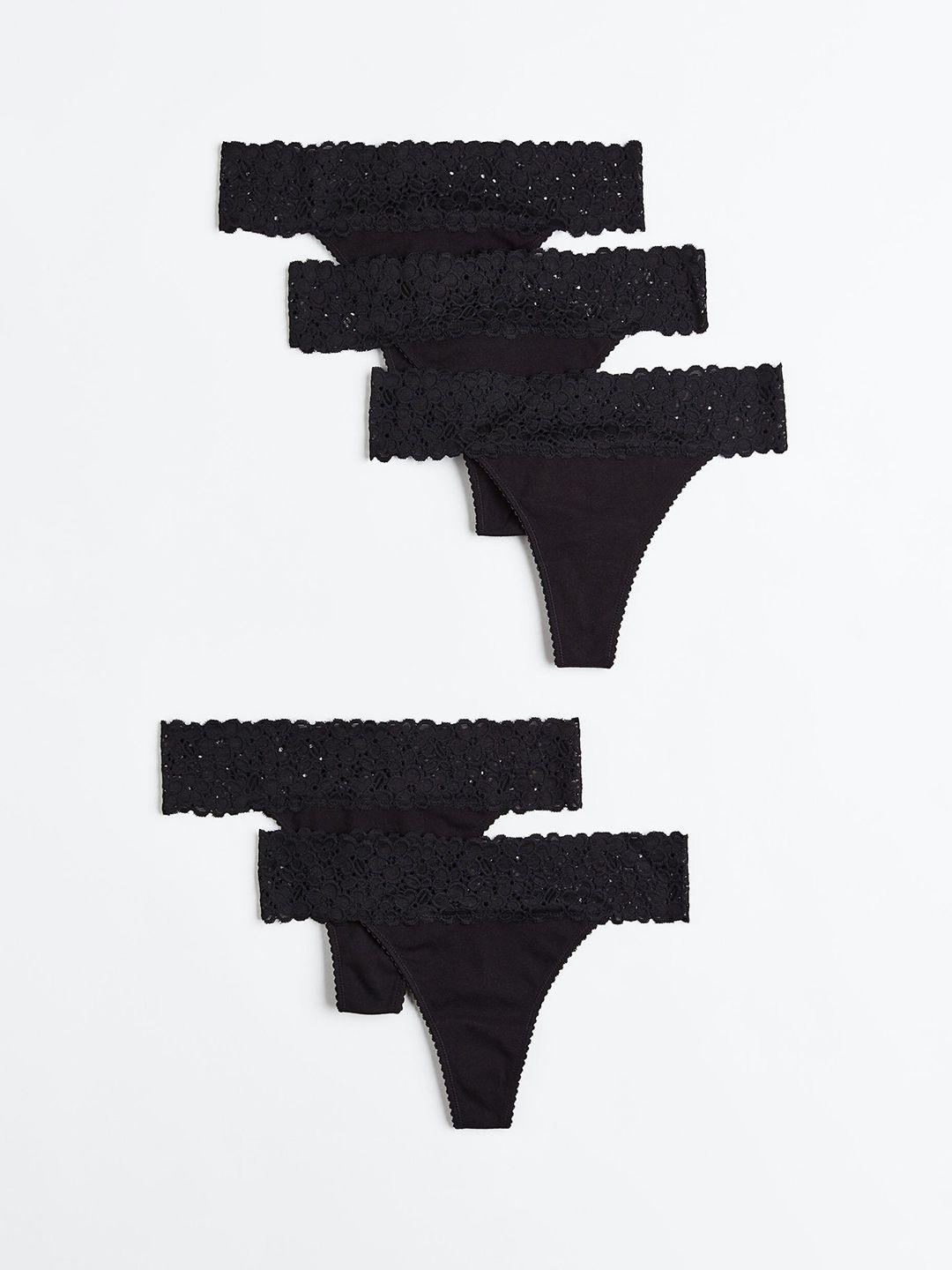 h&m women 5-pack jersey thong briefs