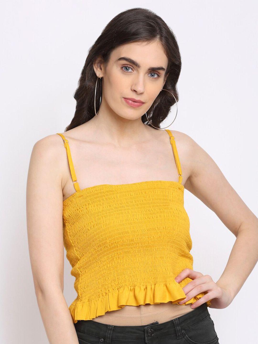 neudis woman smocked tube crop top