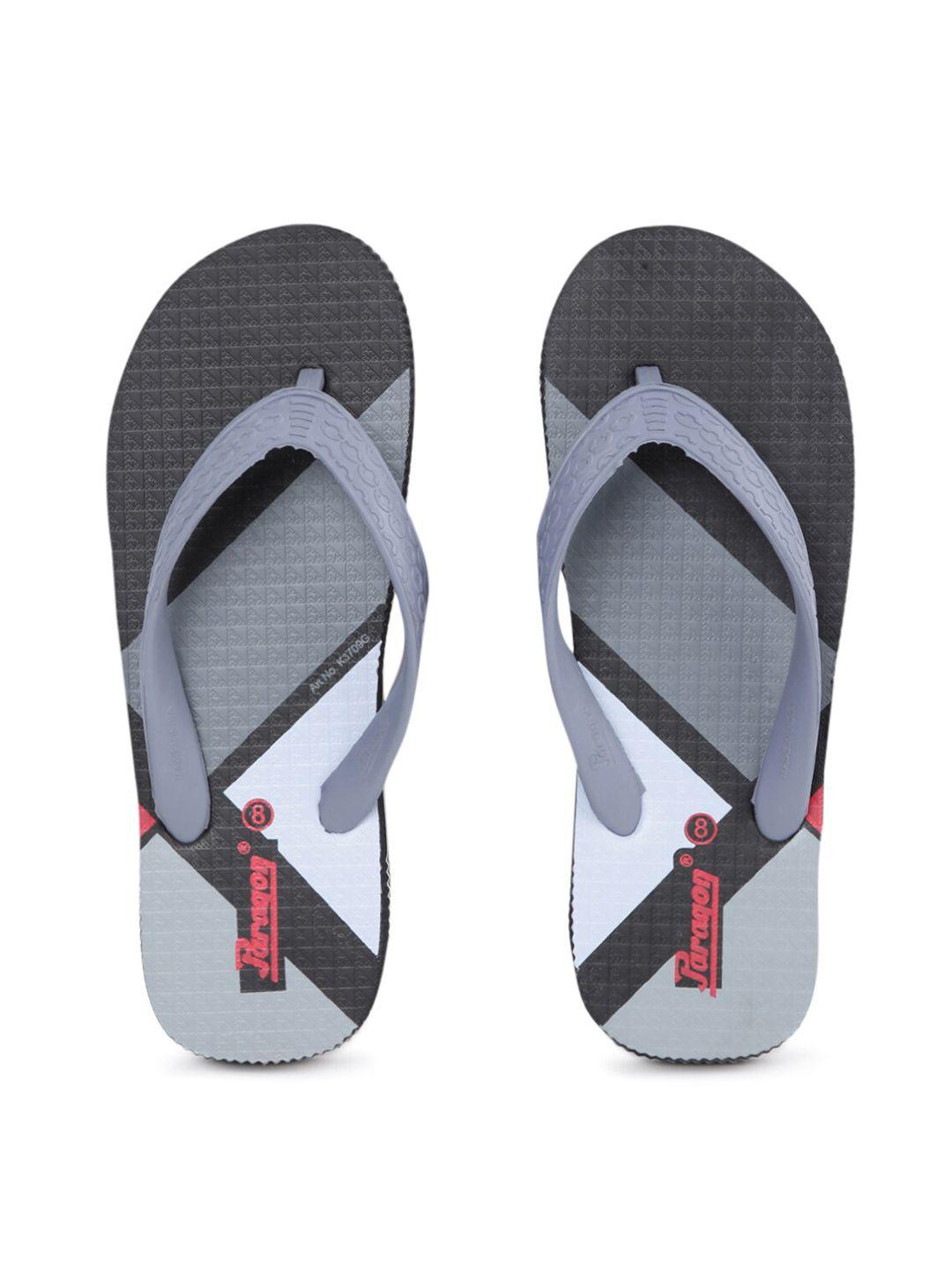 paragon men printed rubber thong flip-flops