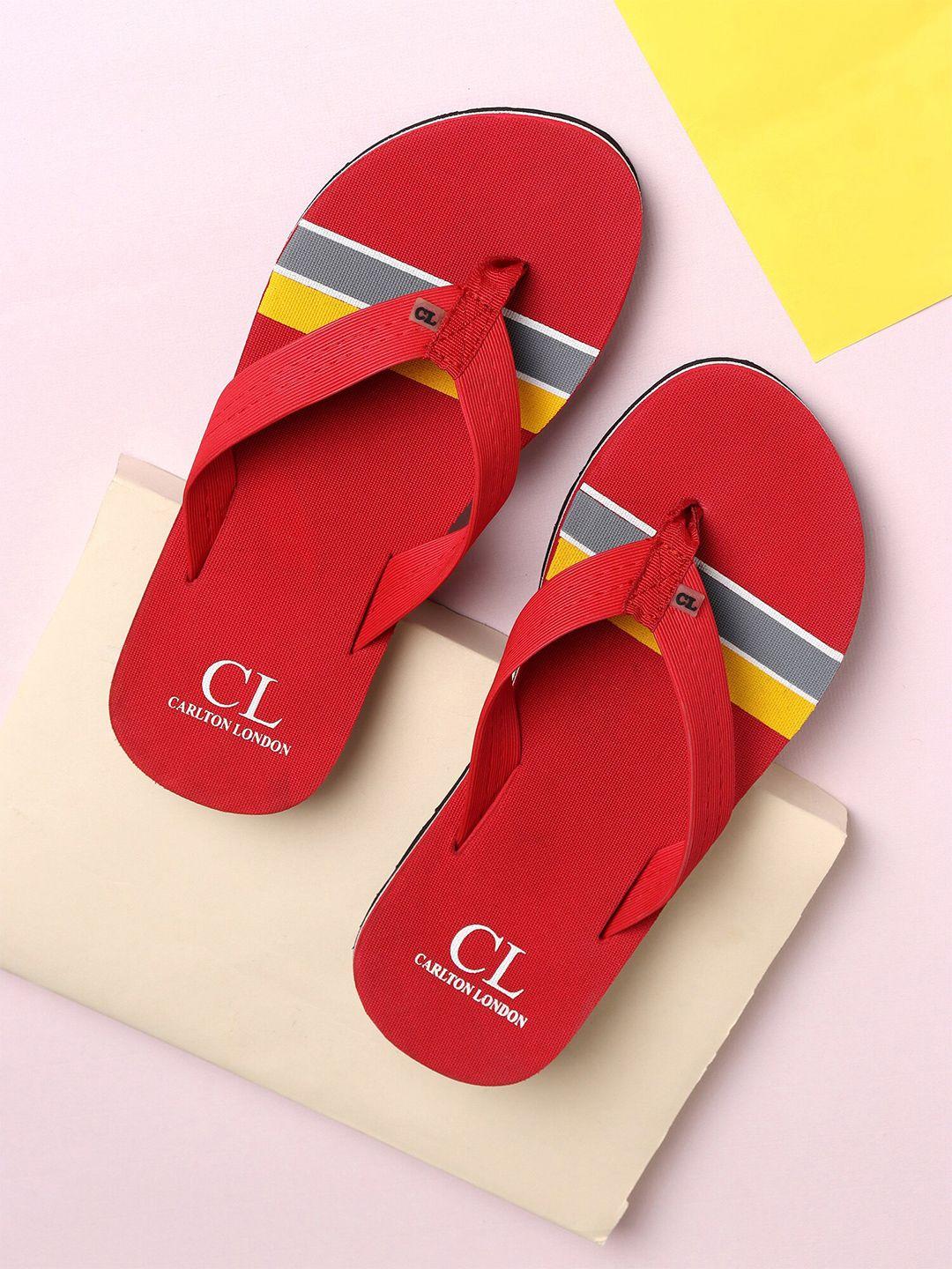 carlton london men striped rubber thong flip-flops