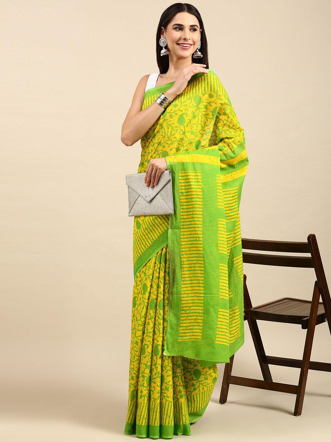 the chennai silks printed paisley pure cotton fusion saree