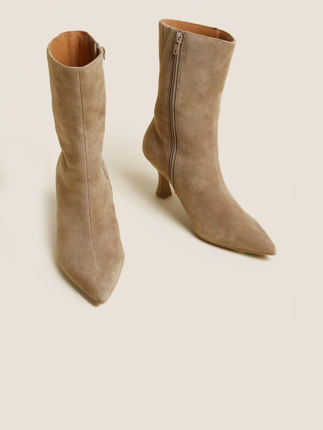 marks & spencer women suede auto point kitten heel regular boots