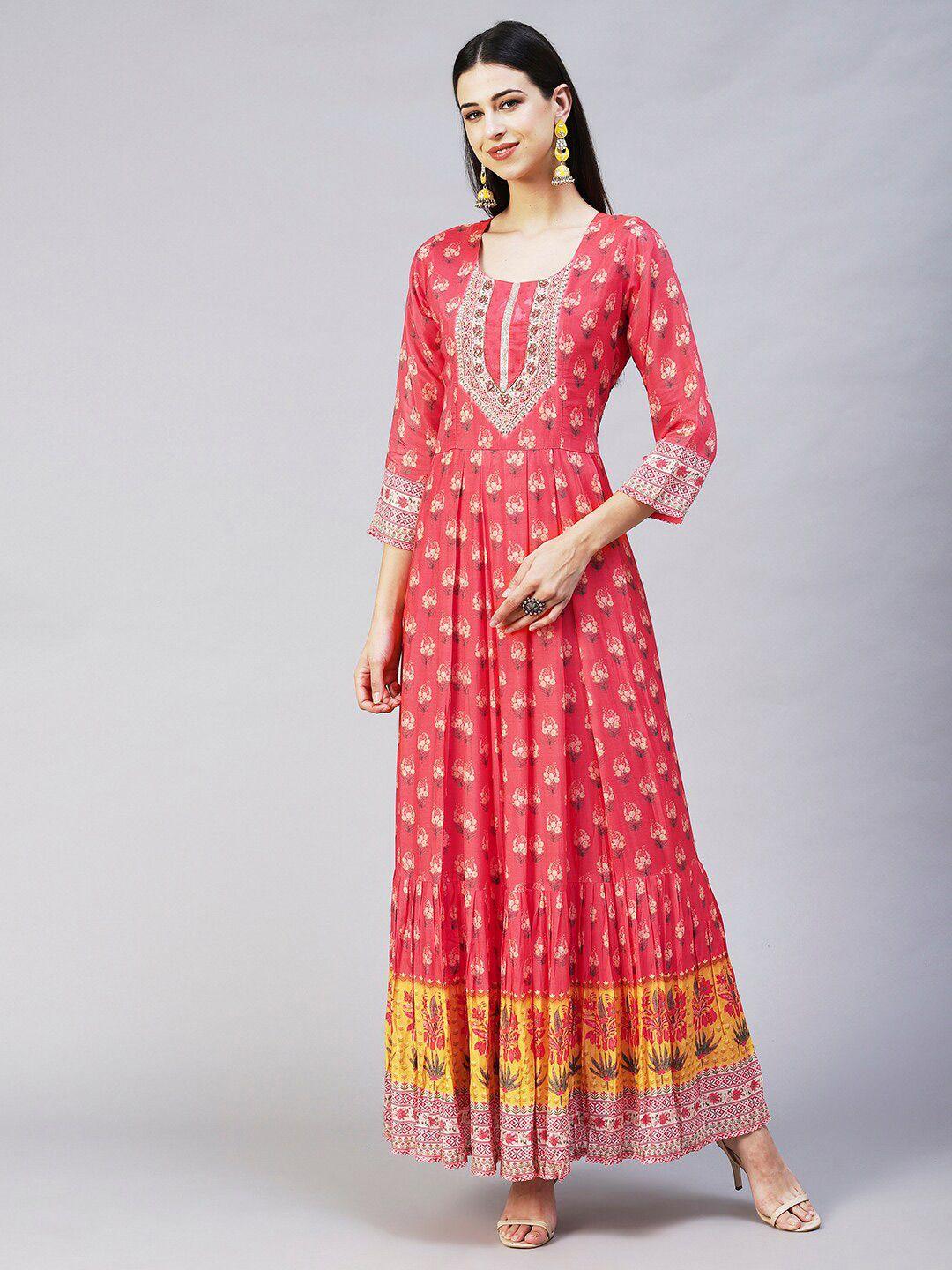 fashor ethnic motifs maxi dress