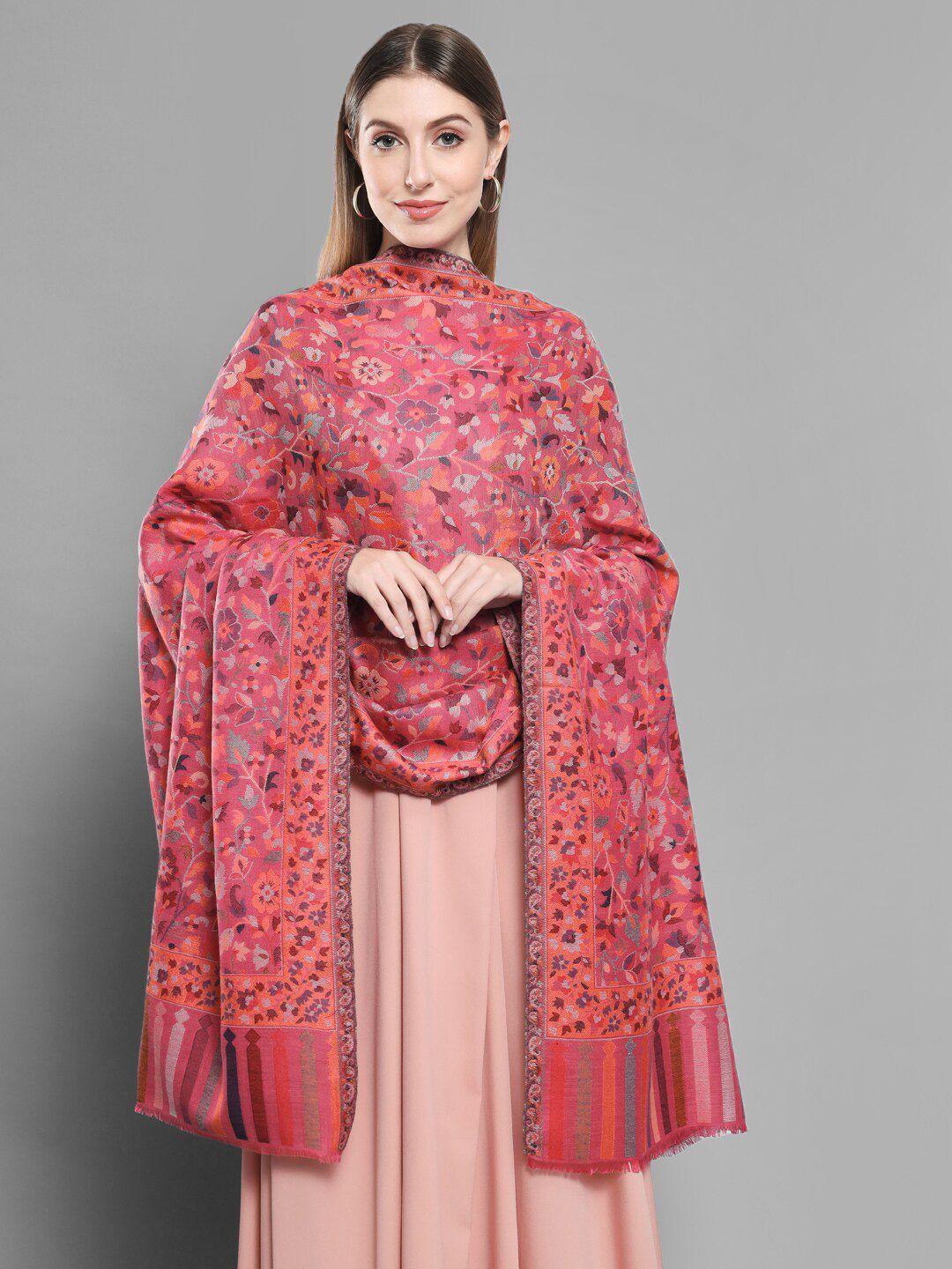 zamour woven-design pure wool soft shawl