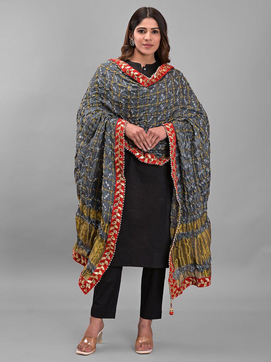 apratim printed art silk bandhani dupatta