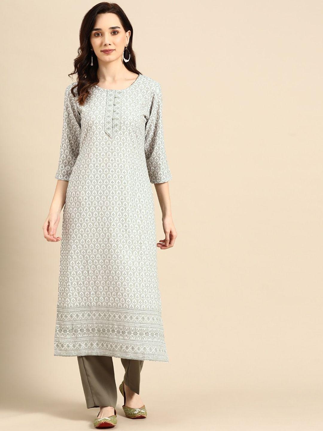 sangria embroidered sequin rayon kurta