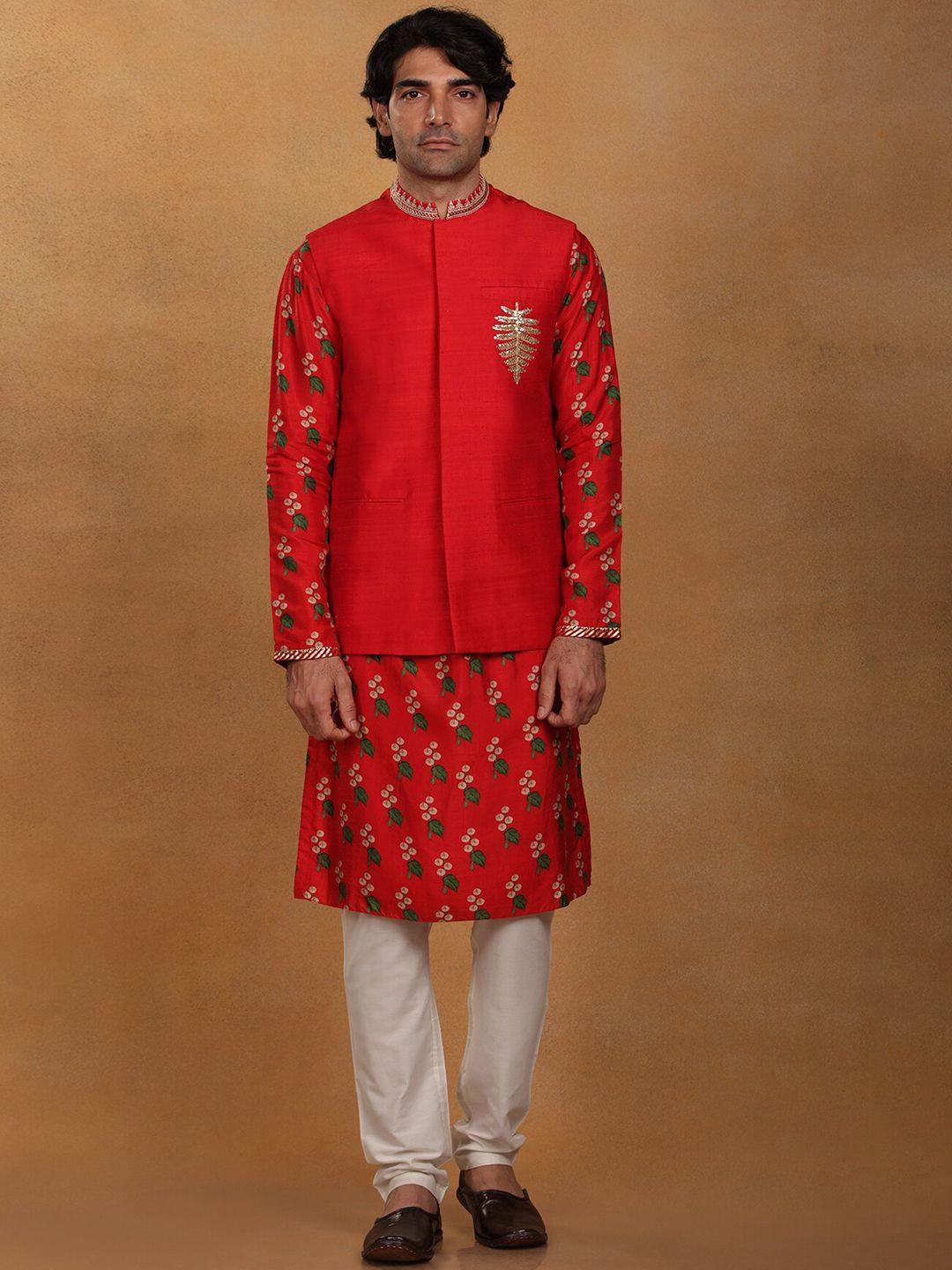 masaba men floral printed kurta with churidar