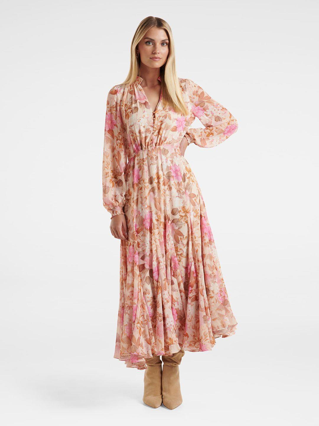 forever new floral printed puff sleeve maxi dress