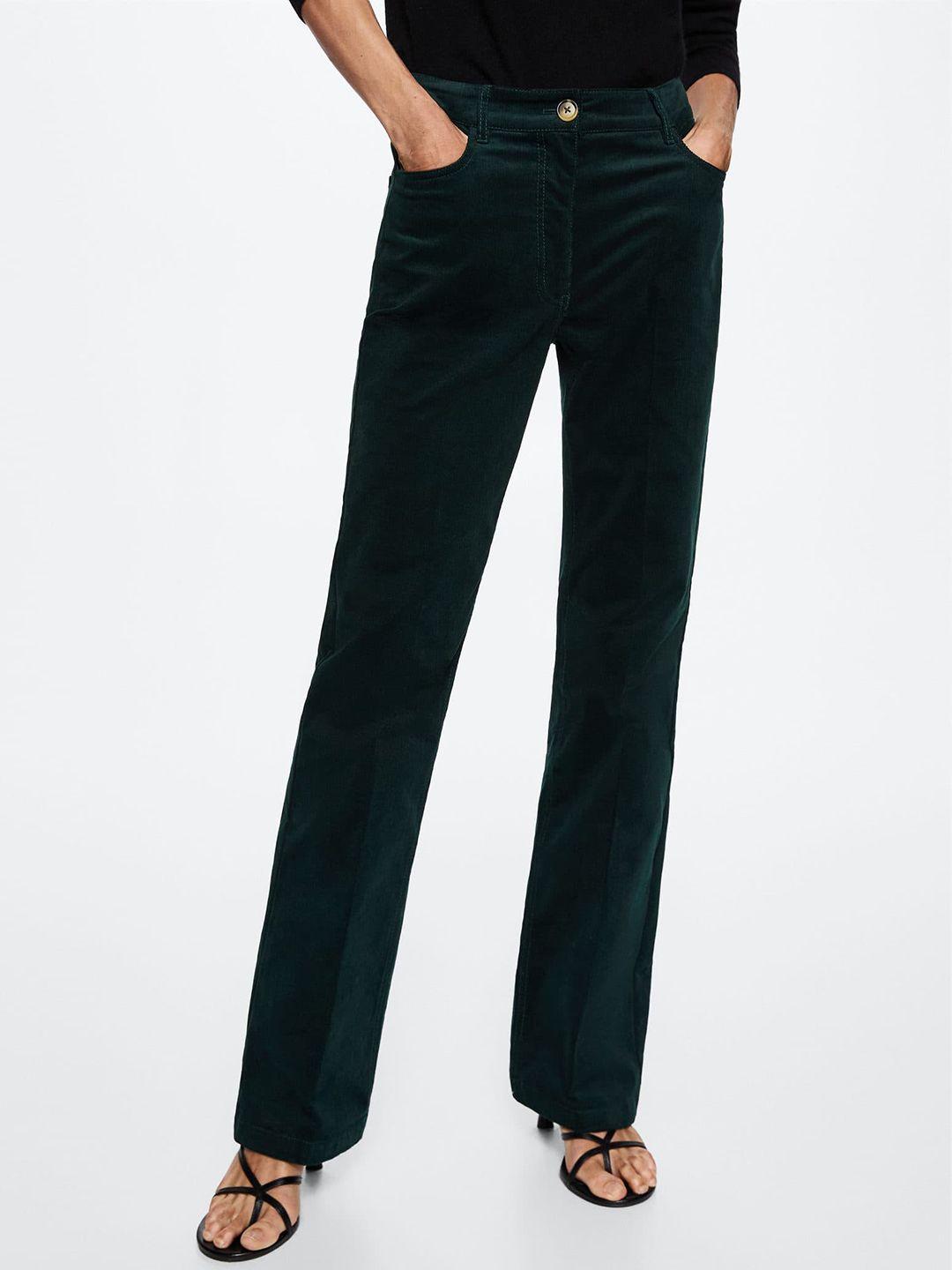 mango women flared sustainable corduroy trousers