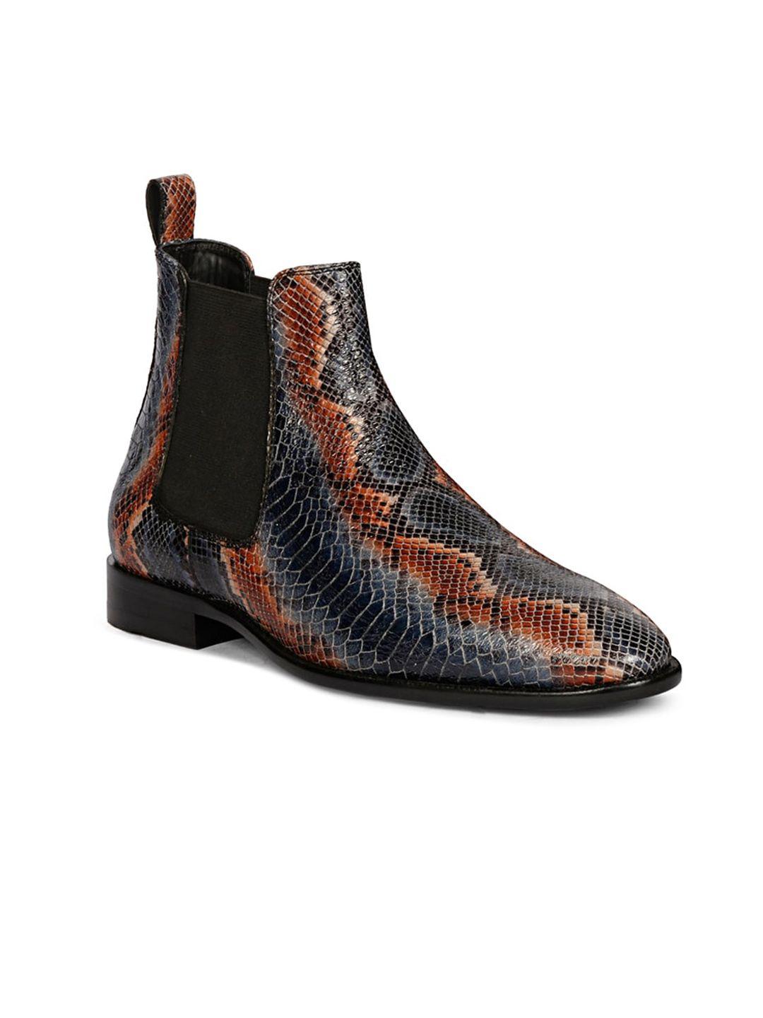 saint g men printed mid-top chelsea boots