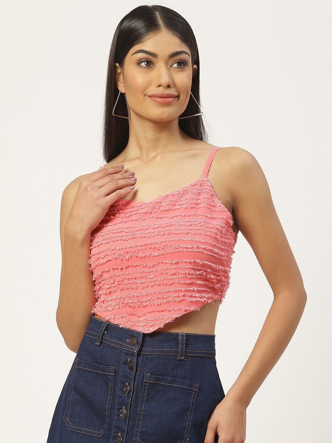 slenor self design georgette crop top