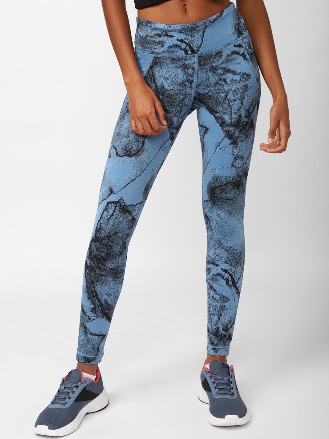 reebok women printed performance ts lux jacquard tights