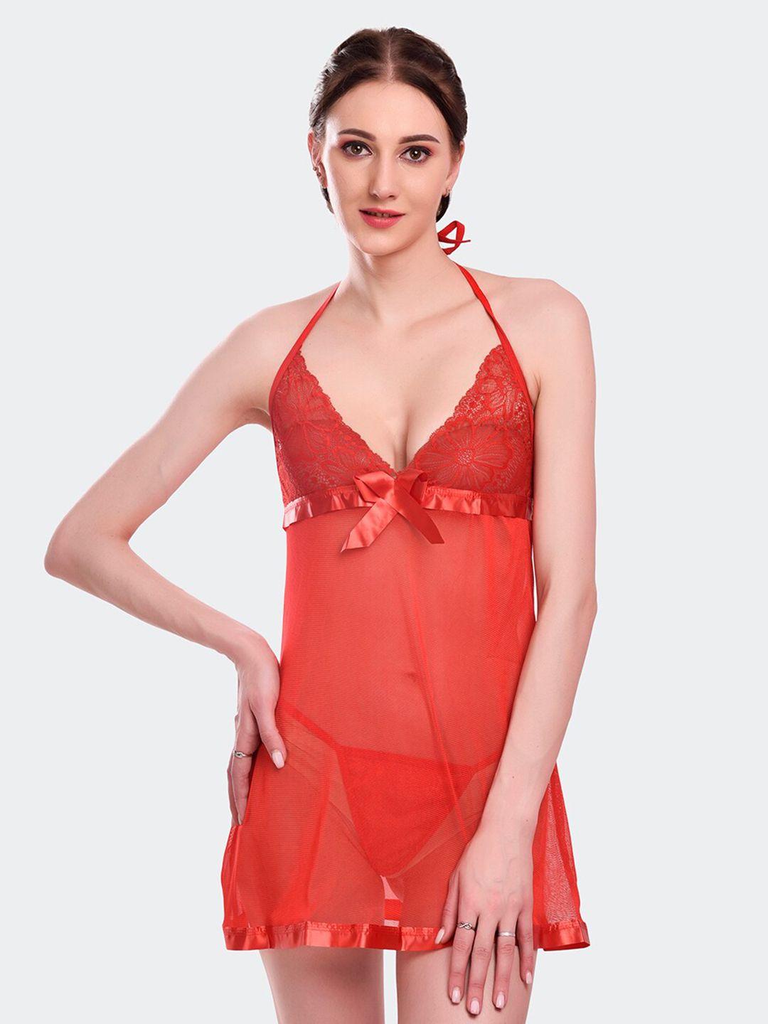 fleurt halter neck nylon baby doll