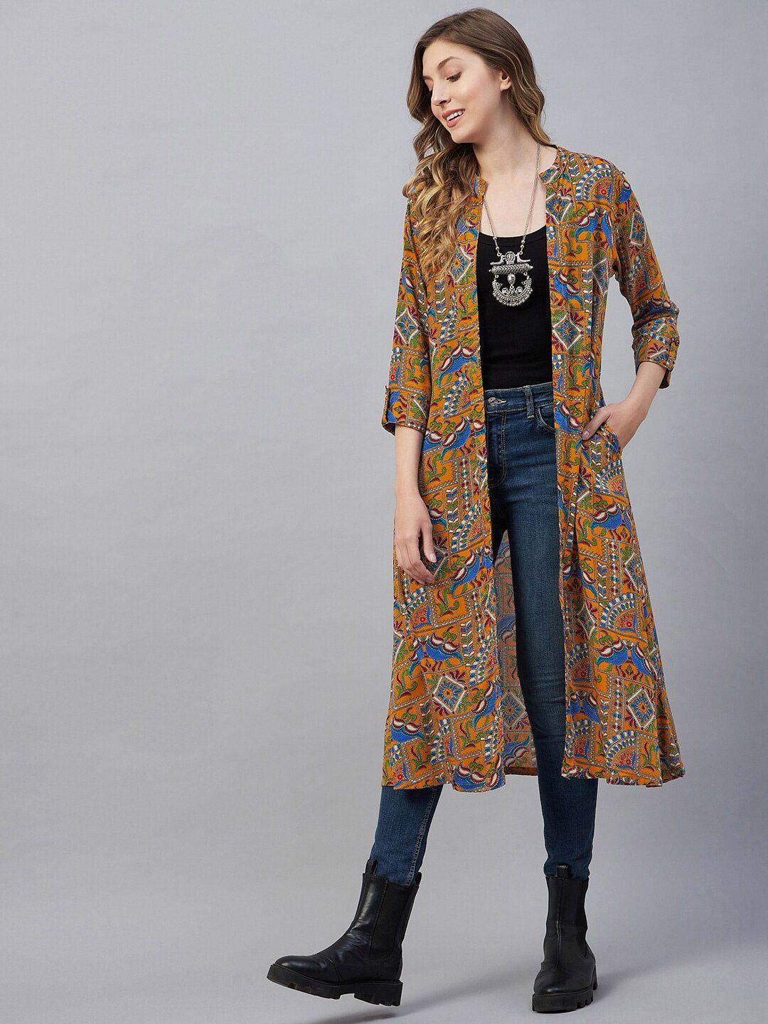 azira women printed ethnic longline shrug