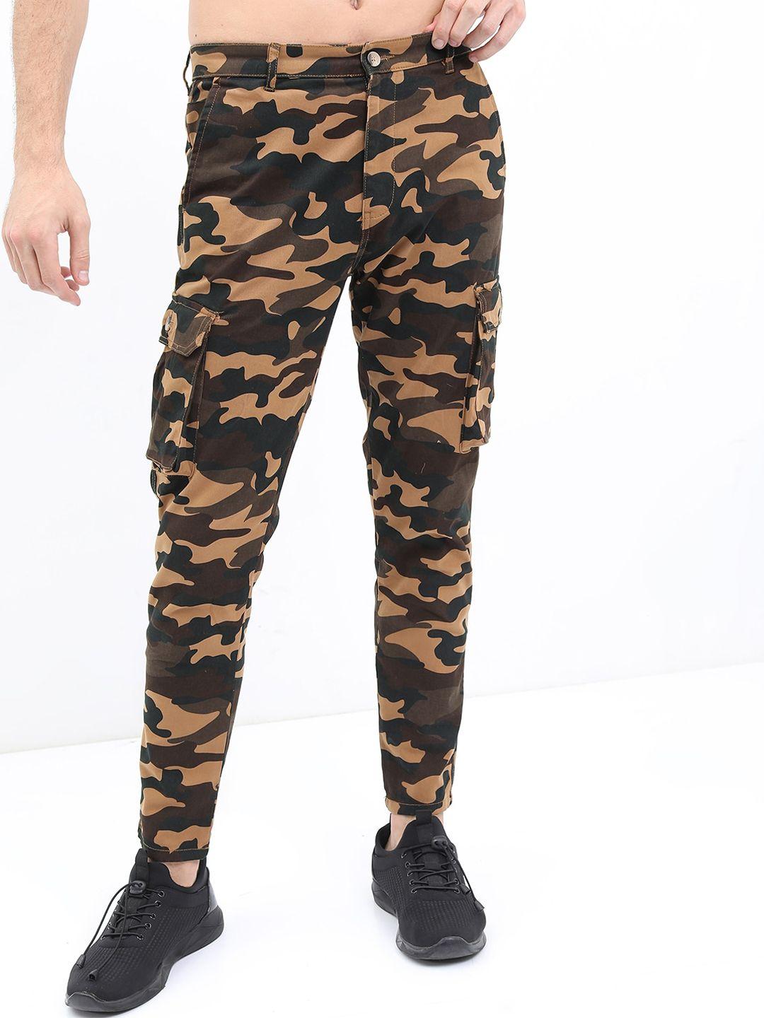 highlander men camouflage printed slim fit cargos trouser