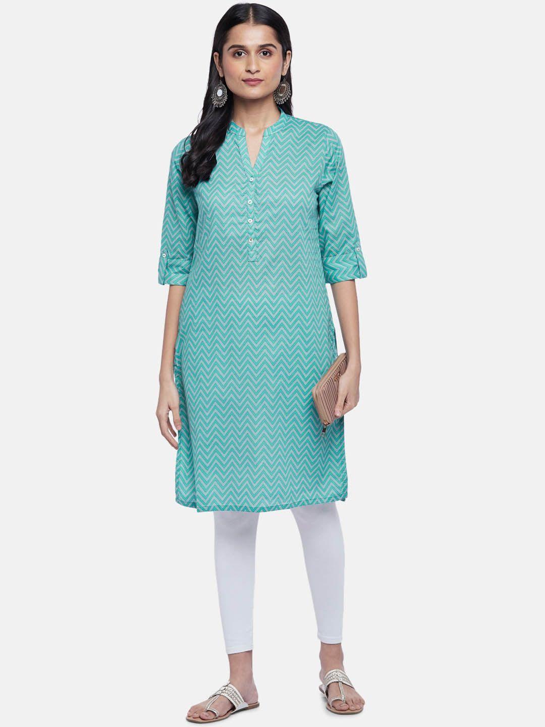 rangmanch by pantaloons women chevron kurta