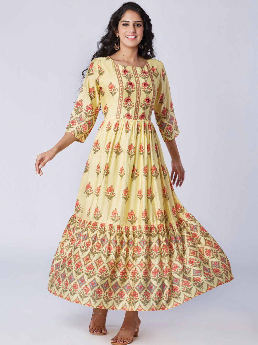 taruni floral printed floral anarkali kurta