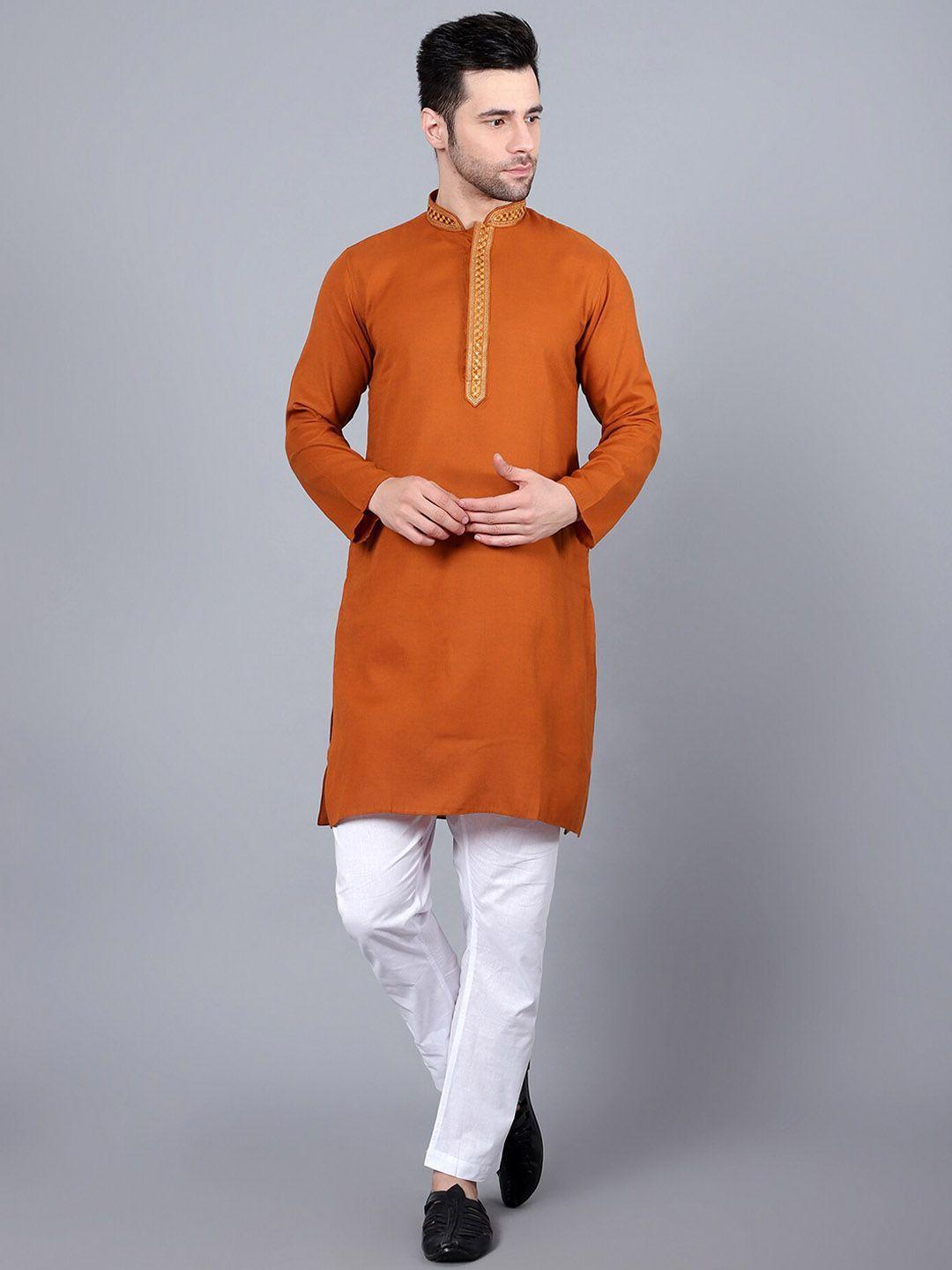 here&now men mandarin collar kurta