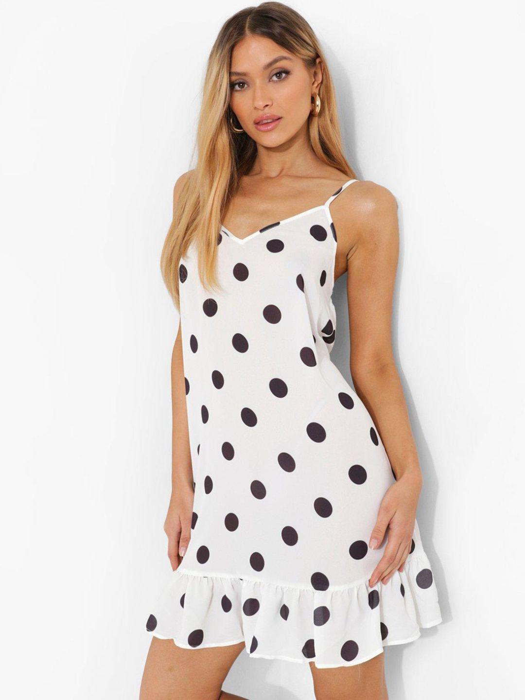 boohoo polka dot a-line dress