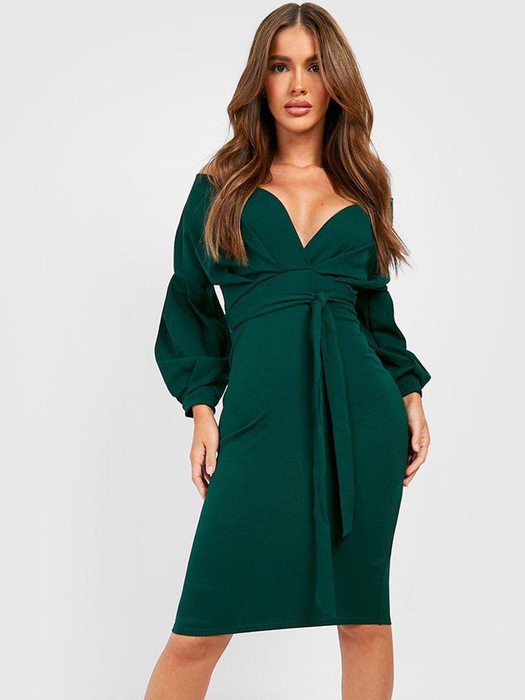 boohoo off-shoulder dress