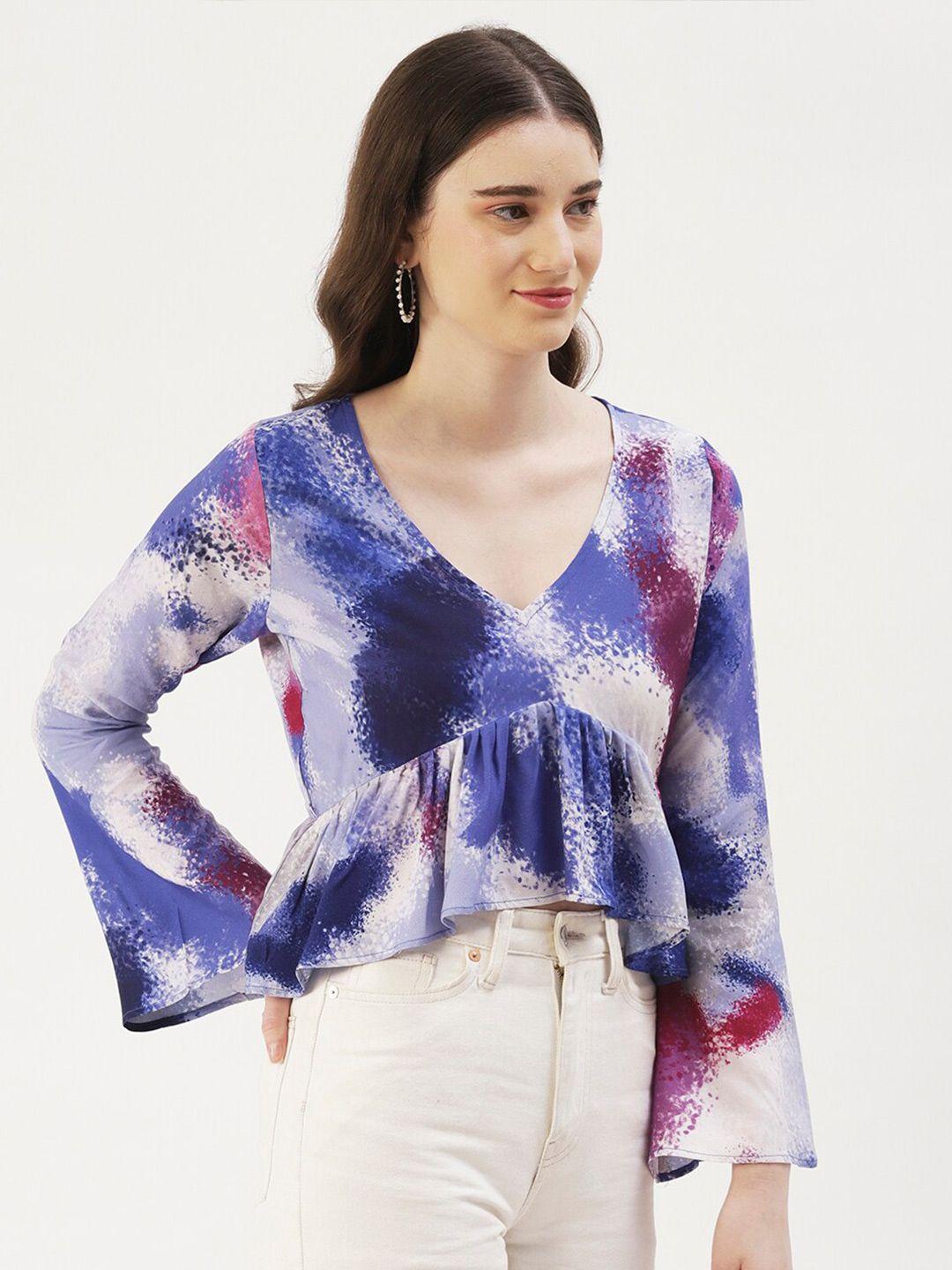 dressberry abstract print crop top