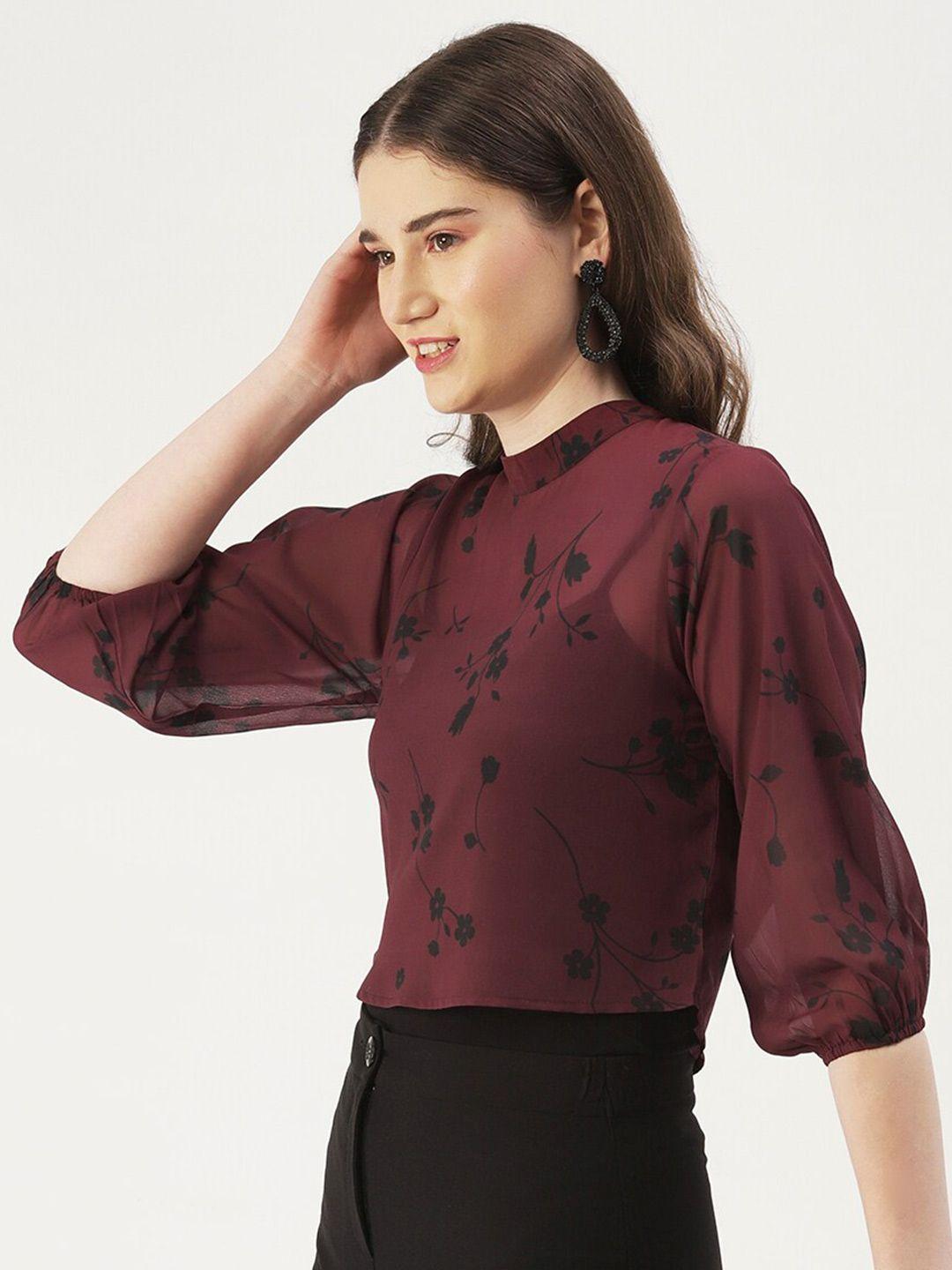 dressberry floral printed georgette top