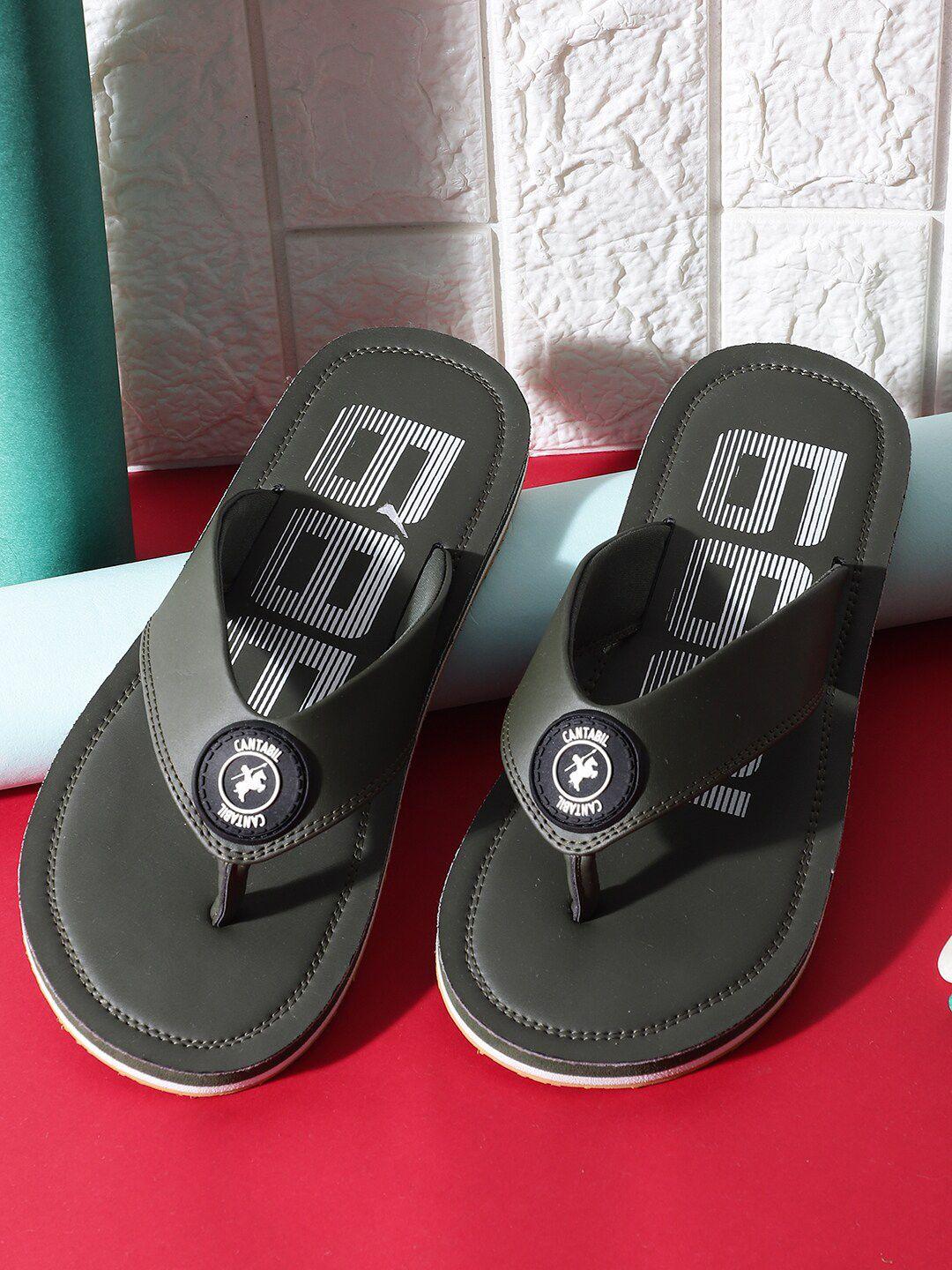 cantabil men printed rubber thong flip-flops