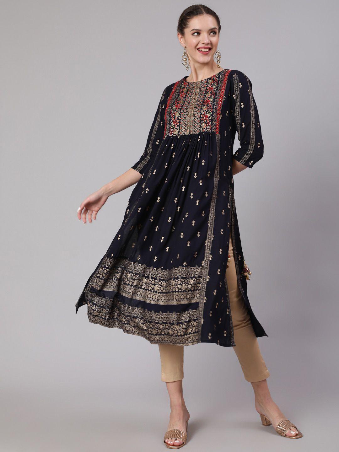 kalini women ethnic motifs printed anarkali kurta