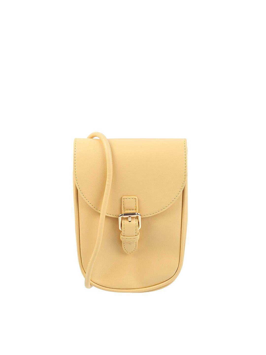 walkway by metro women yellow structured sling bag