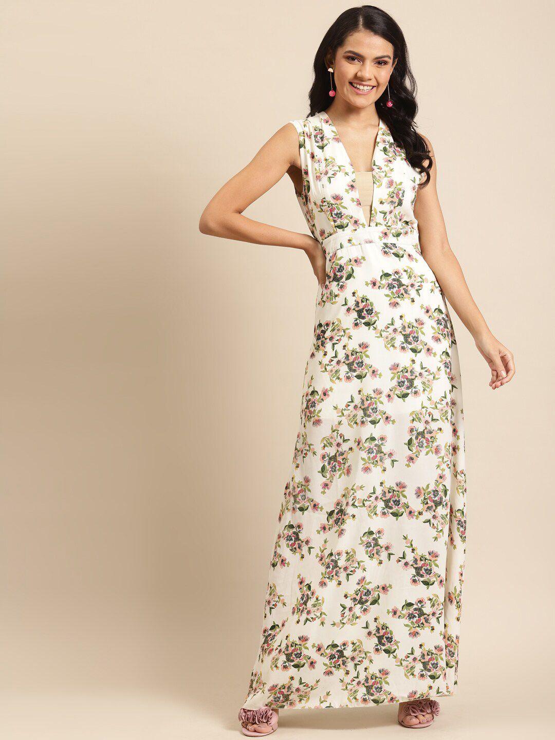 dodo & moa floral georgette maxi dress