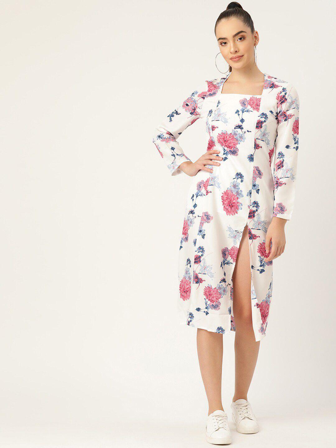 dodo & moa floral a-line midi dress