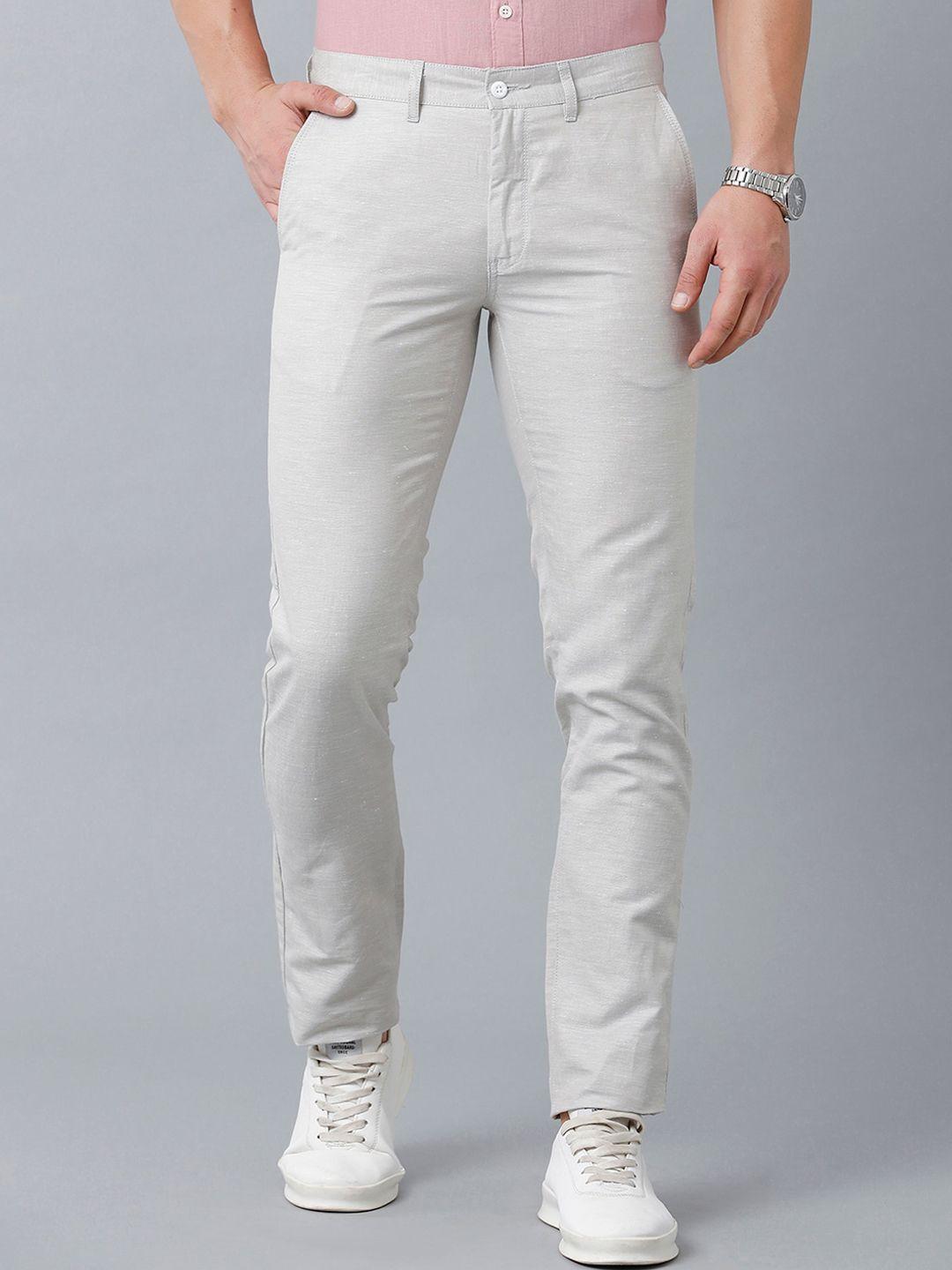 linen club men slim fit  pure linen trousers