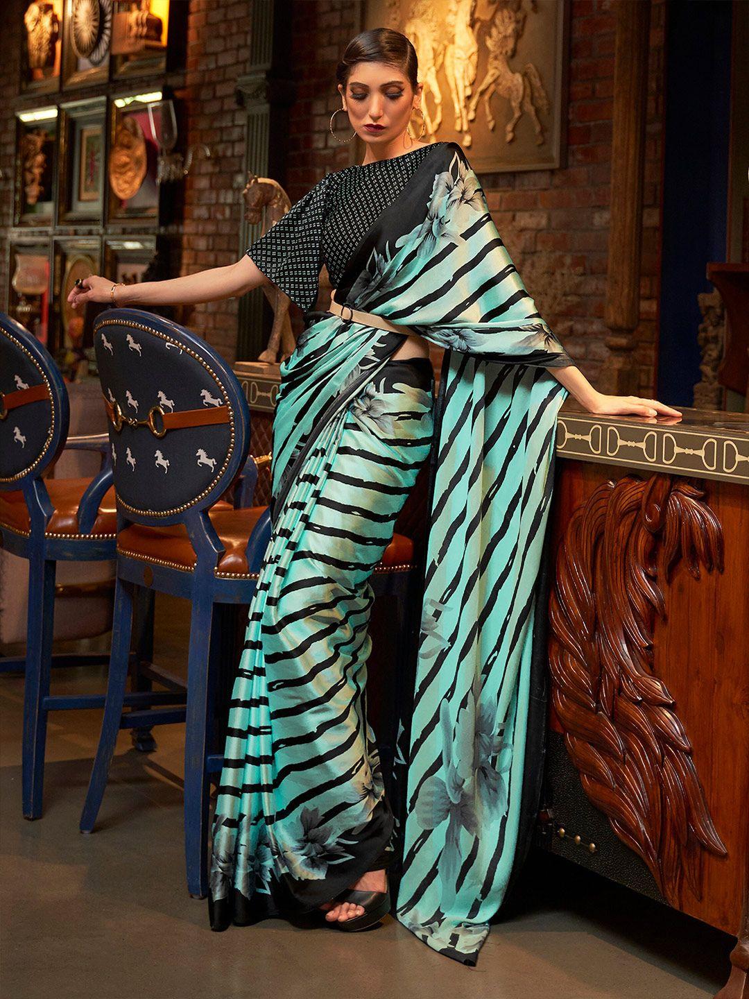 anouk striped pure crepe saree