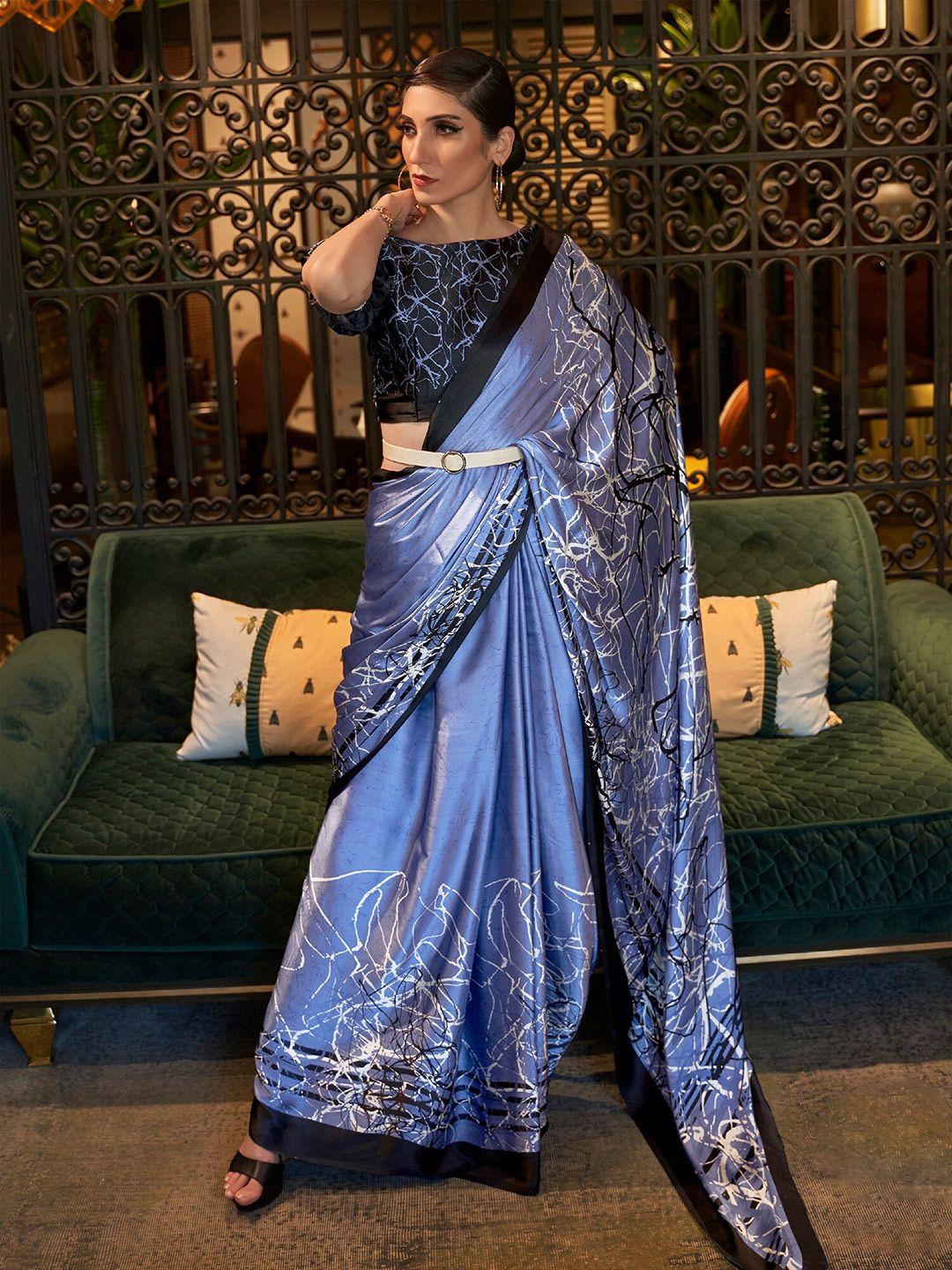 anouk abstract printed pure crepe saree