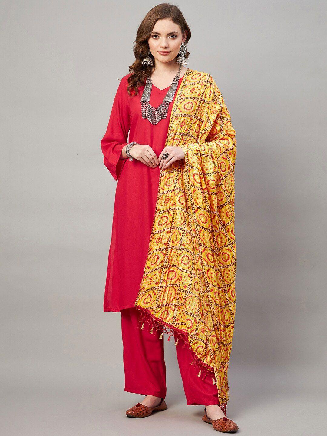 inweave printed bandhani dupatta