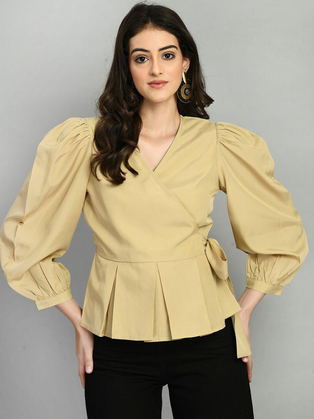 pretty loving thing bishop sleeves wrap top