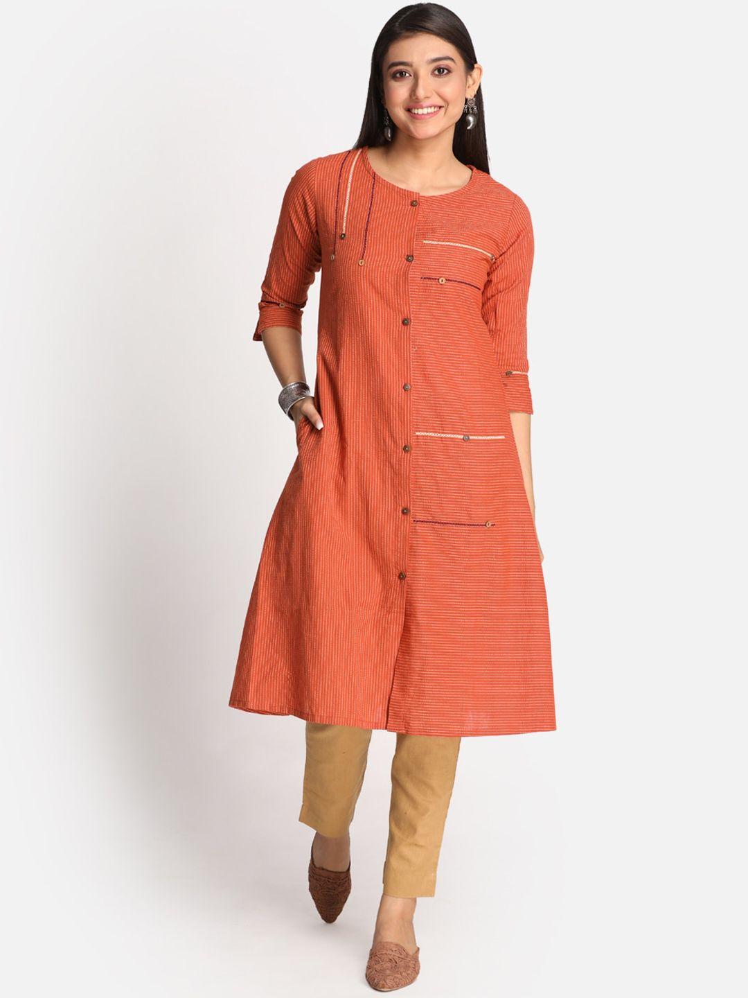 earthwear women thread work pure cotton kurta