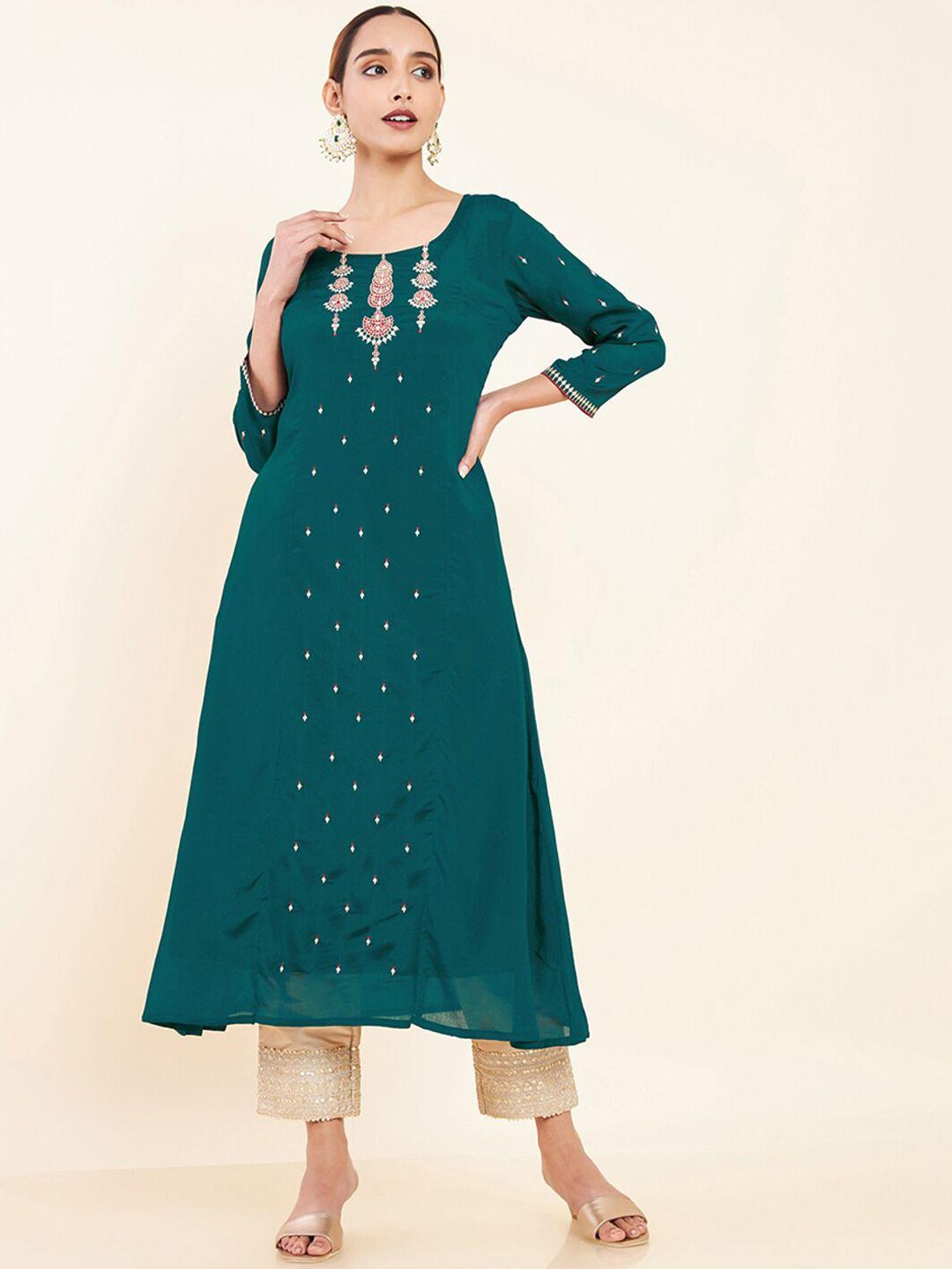 maybell women ethnic motifs embroidered kurta