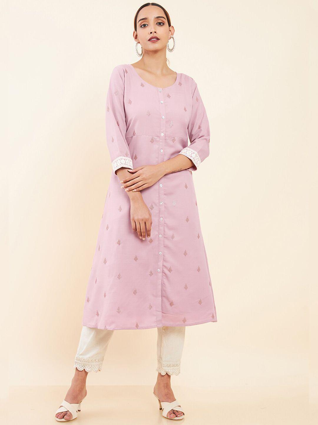 maybell women geometric printed a-line kurta