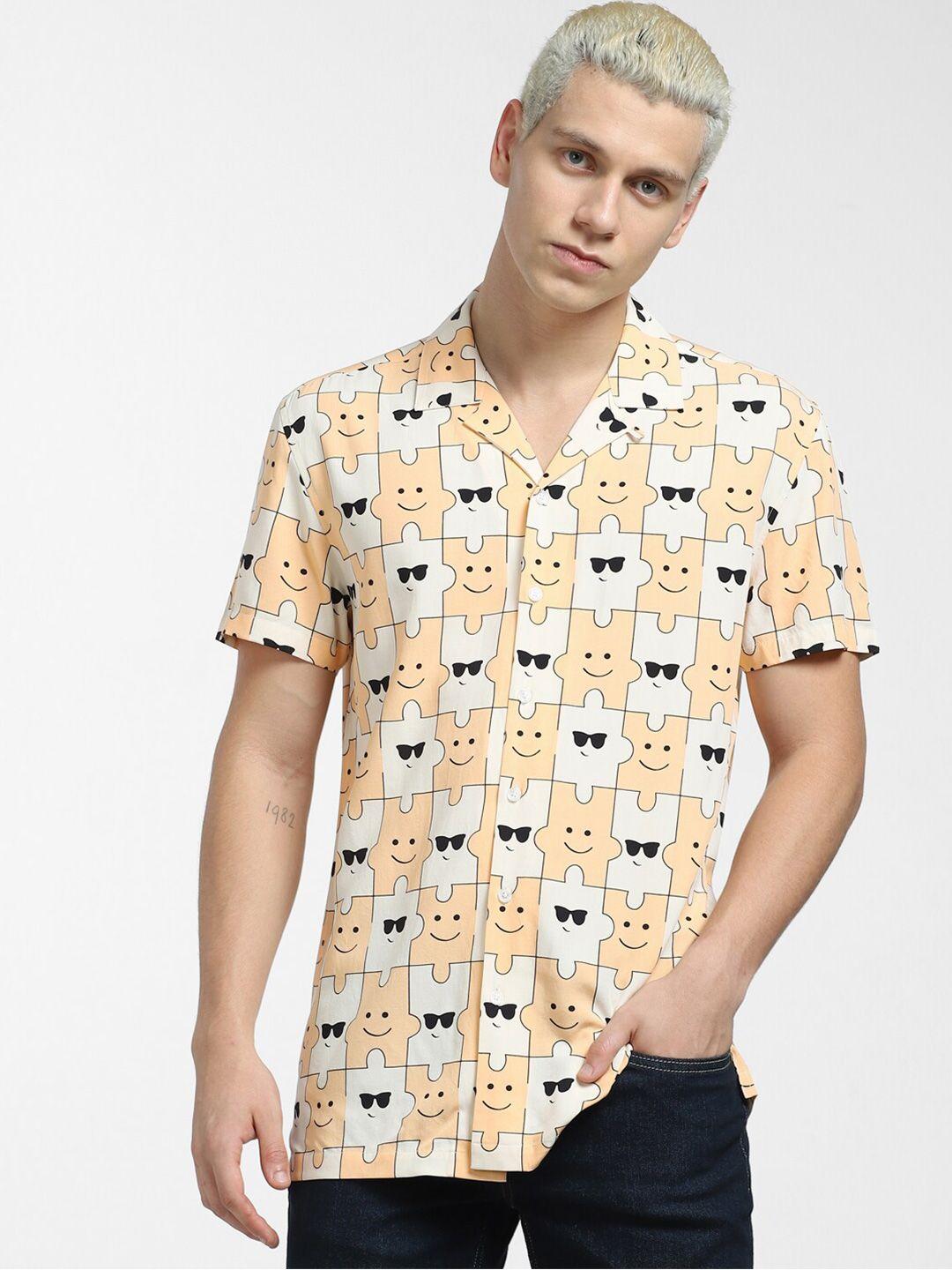 jack & jones men printed casual shirt