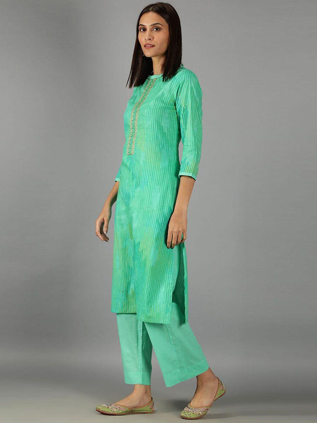 barara ethnic ethnic motifs embroidered pure cotton kurta with palazzos & dupatta