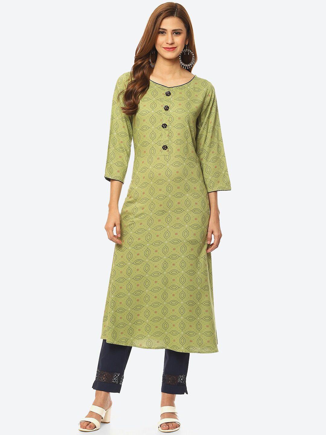 kurti's by menka women geometric printed kurta