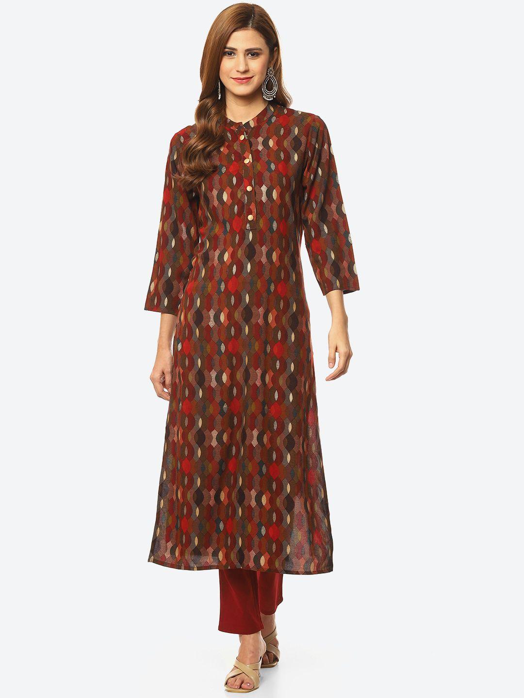 kurti's by menka women geometric printed kurta