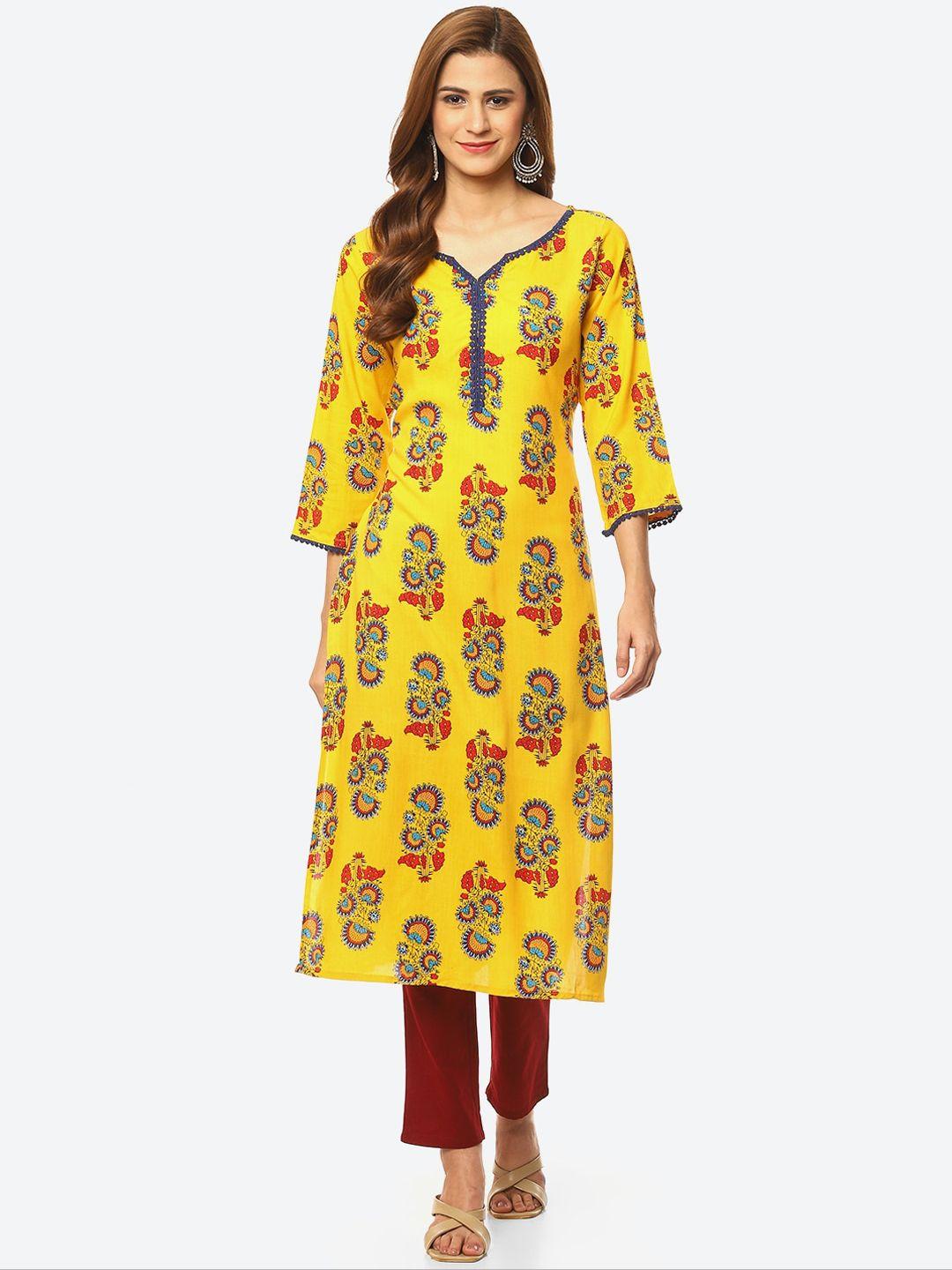 kurti's by menka women ethnic motifs printed kurta