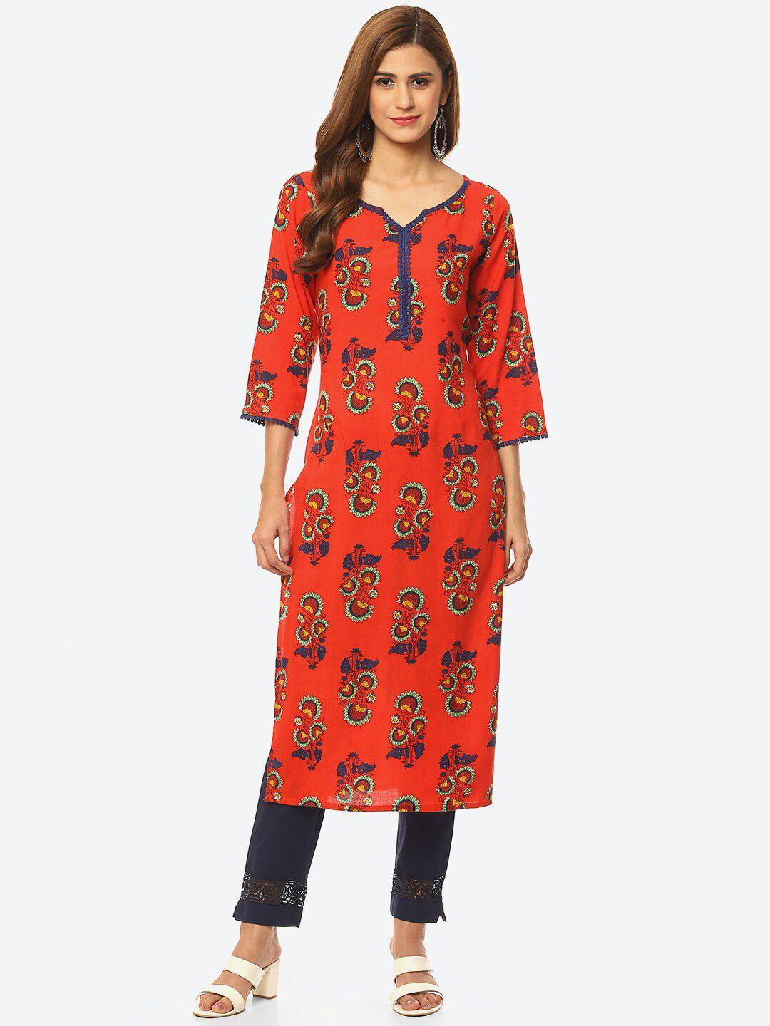 kurti's by menka women ethnic motifs printed kurta